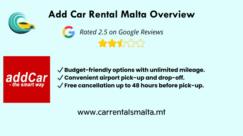 Add Car Rental Malta Overview graphic