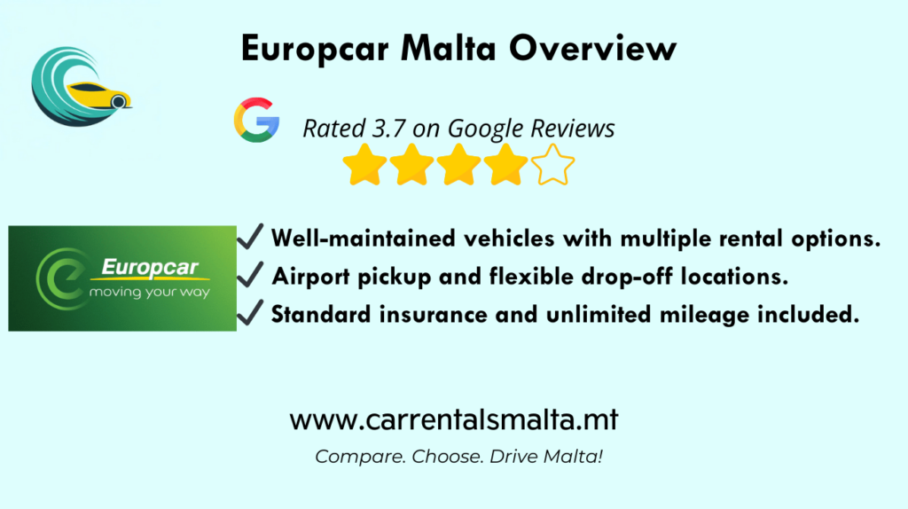 Europcar Car Rental Malta Overview graphic