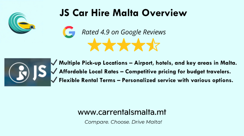 JS Car Hire Malta Overview graphic